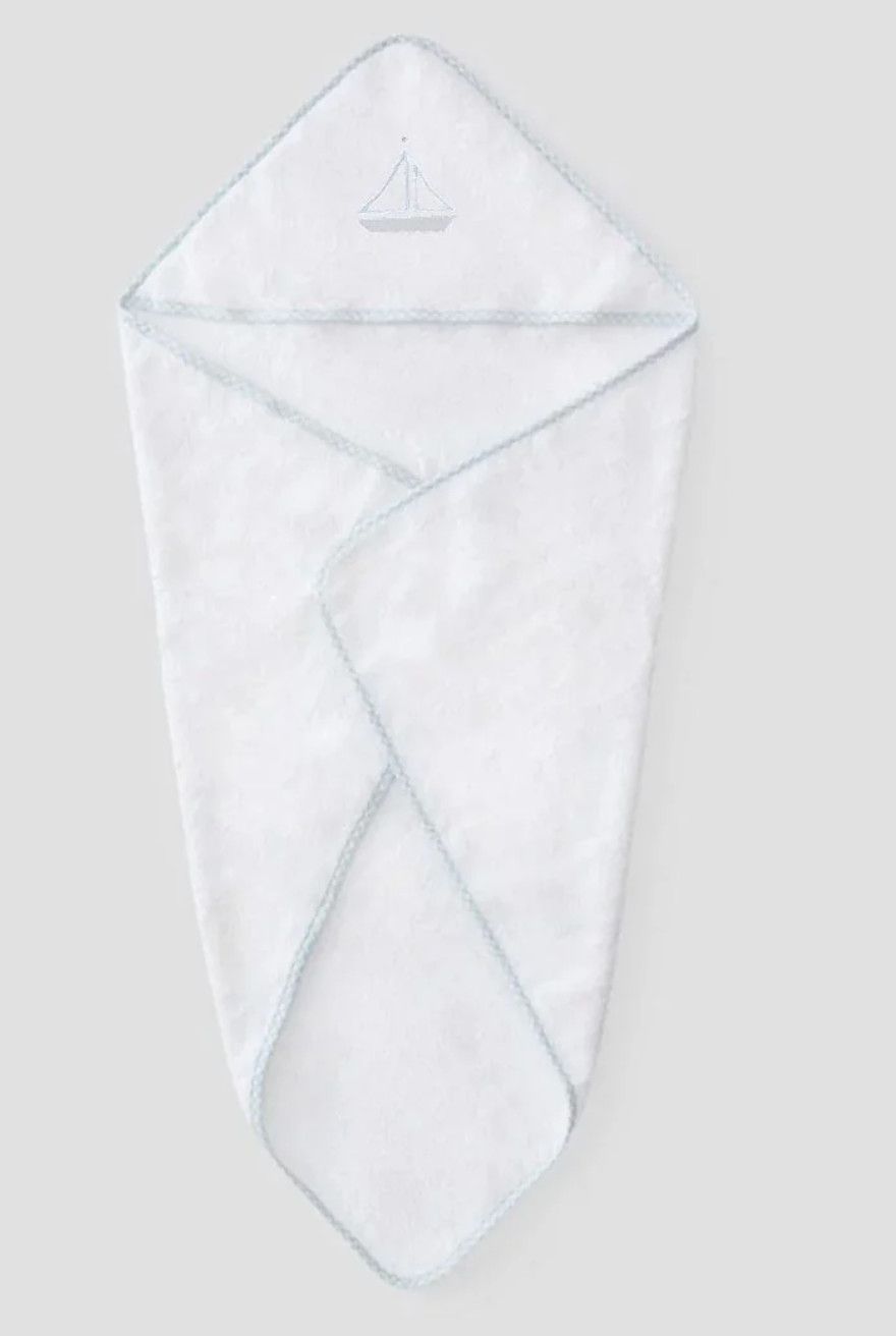 Baby Hooded Towel Blue Boat