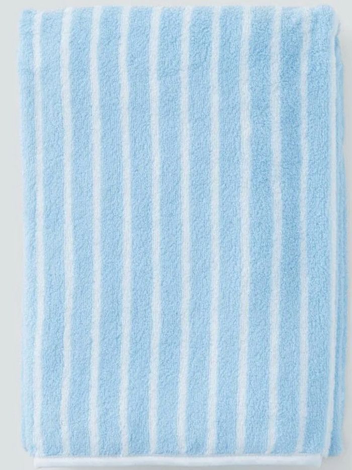 Bath Towel - Blue and White Stripe