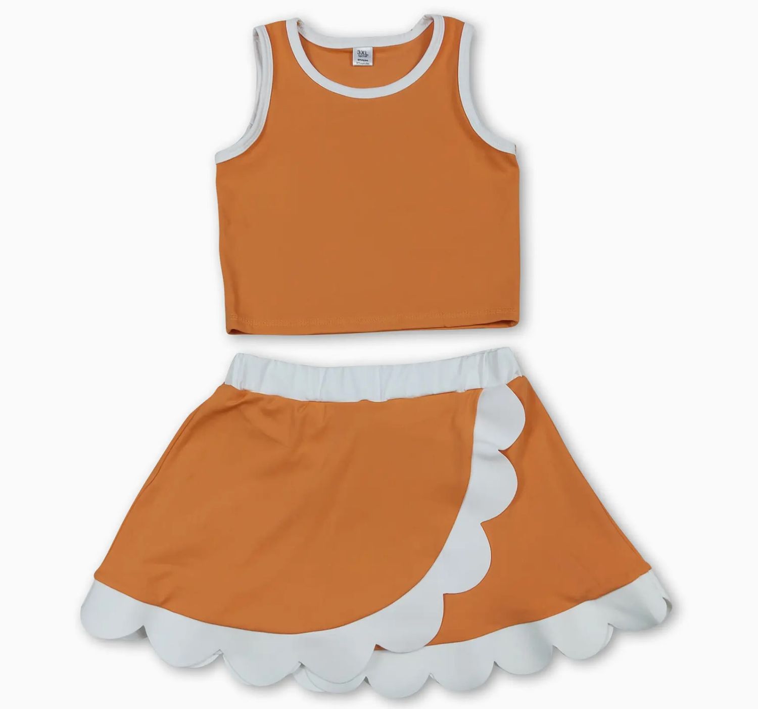 Orange Scallop Athletic Set 