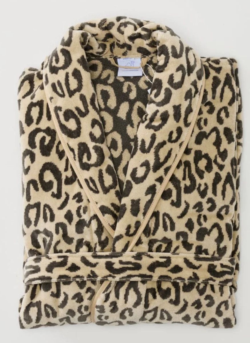 Long Plush Robe - Leopard