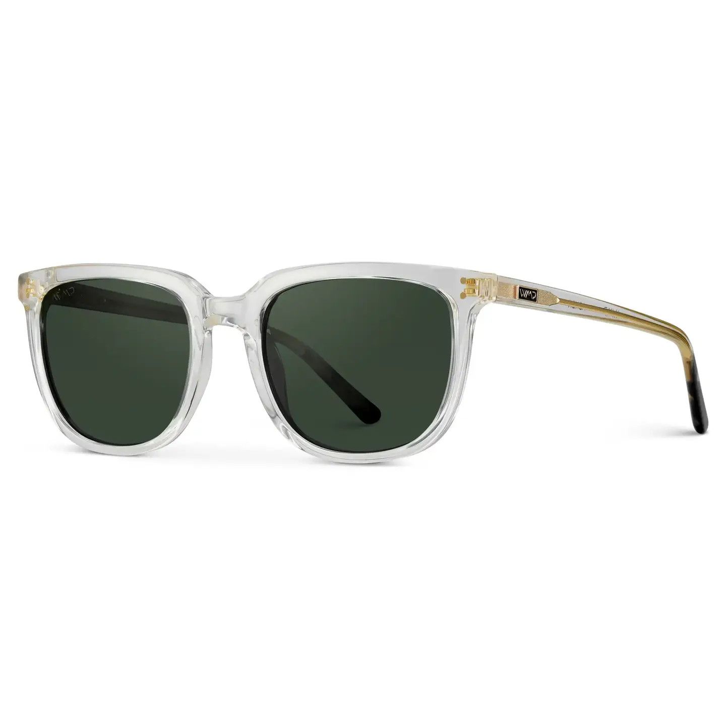 Abner Unisex Polarized - Crystal Clear - Smoke Green Lens