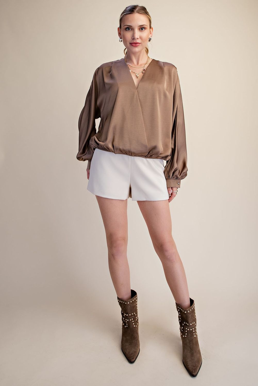 V-Neck Wrap Long Sleeve 