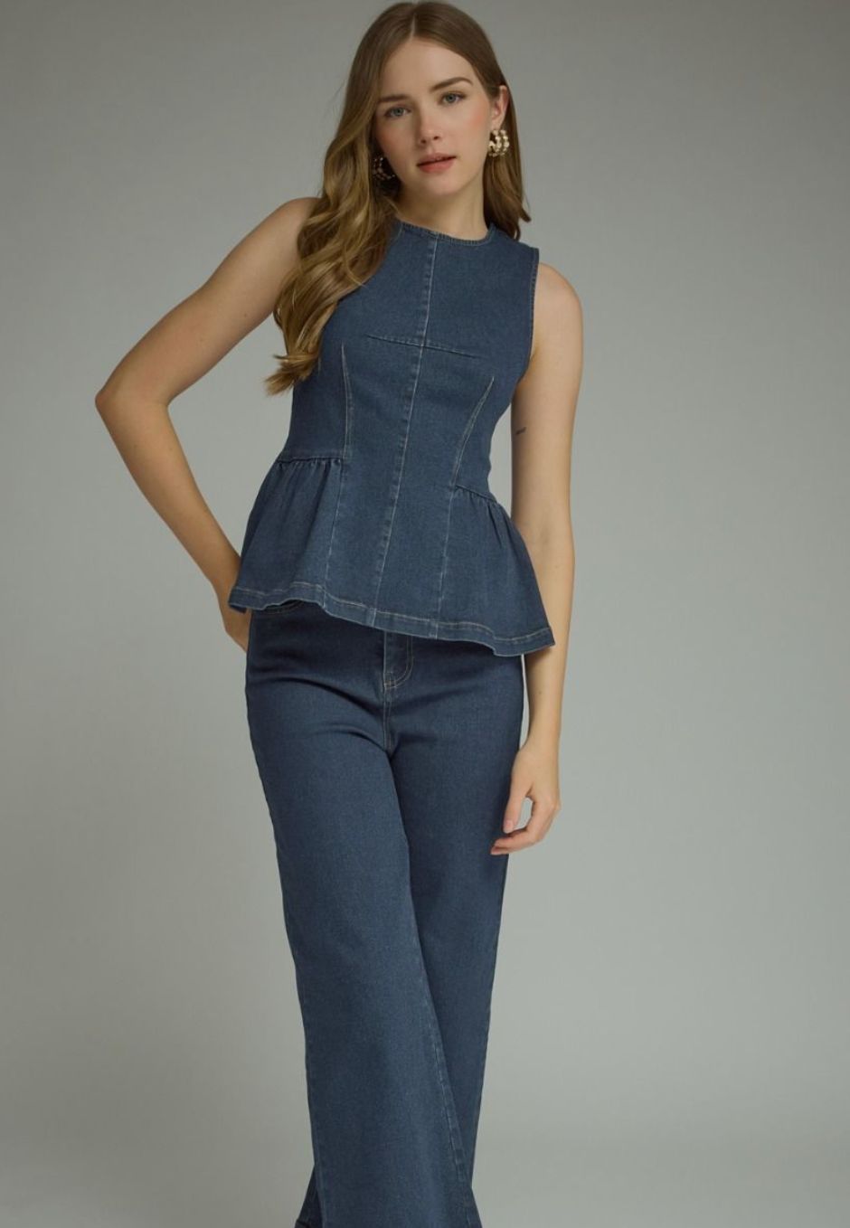 Dark Denim Sleeves Top