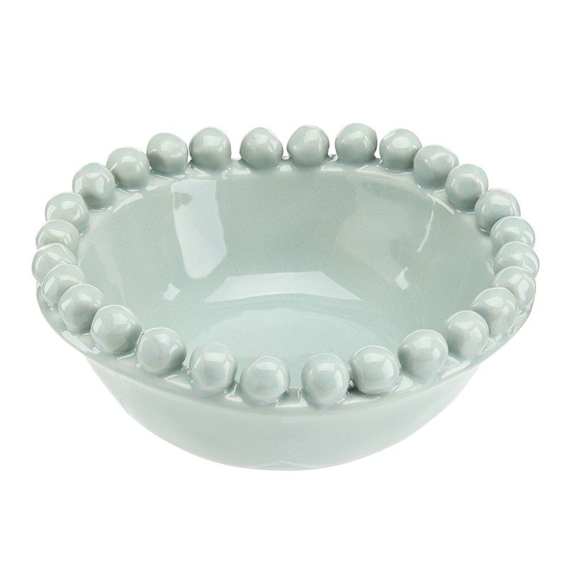 Ceramic Beaded Bowl - Small - Coastal Blue