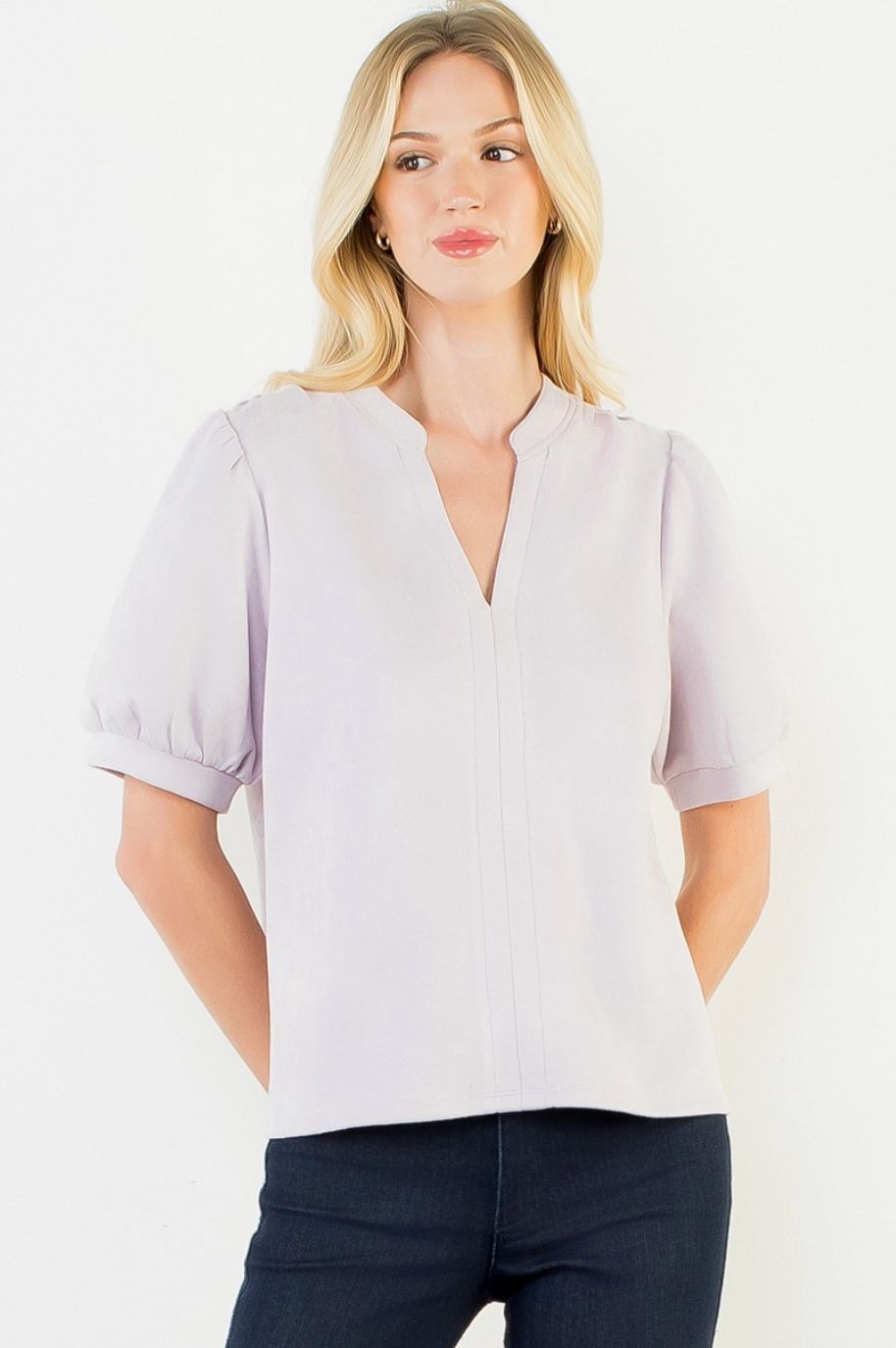 Soft Suede V-Neck Top