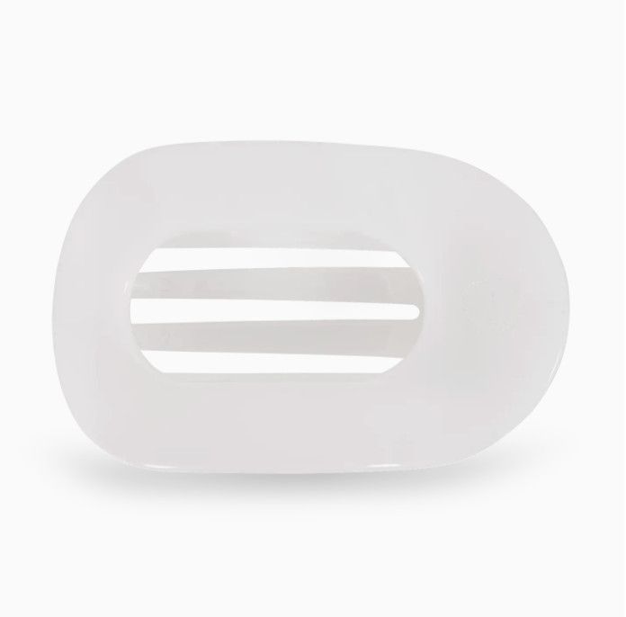 Medium Flat Round Clip - Coconut White