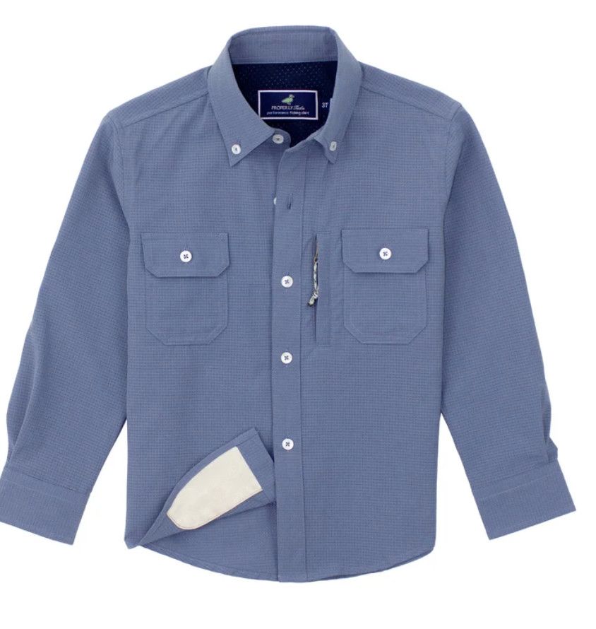 Boys Reeltech Fishing Shirt Dusk Blue