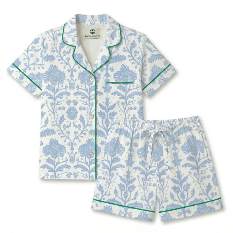 100% Cotton Delia Short Sleeved Pajama Set