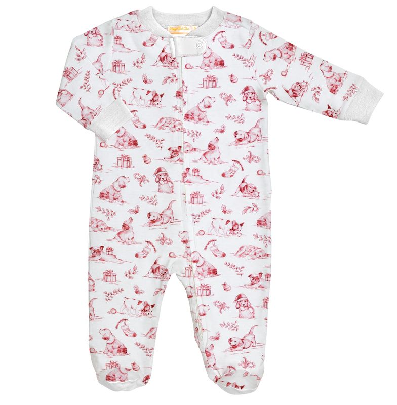 Puppy Noel Zipped Footie