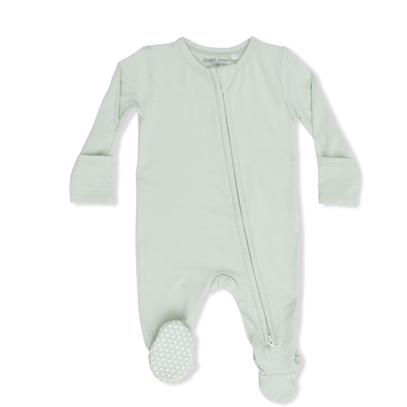 Solid Milky Green 2 Way Zipper Footie 