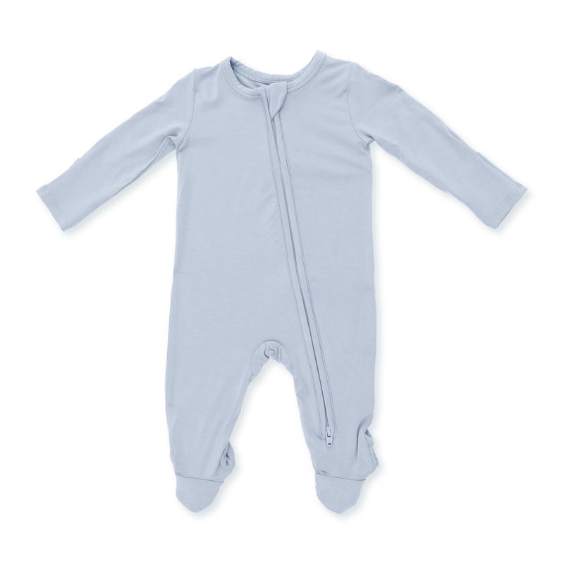 Solid Sheer Blue 2 Way Zipper Footie 