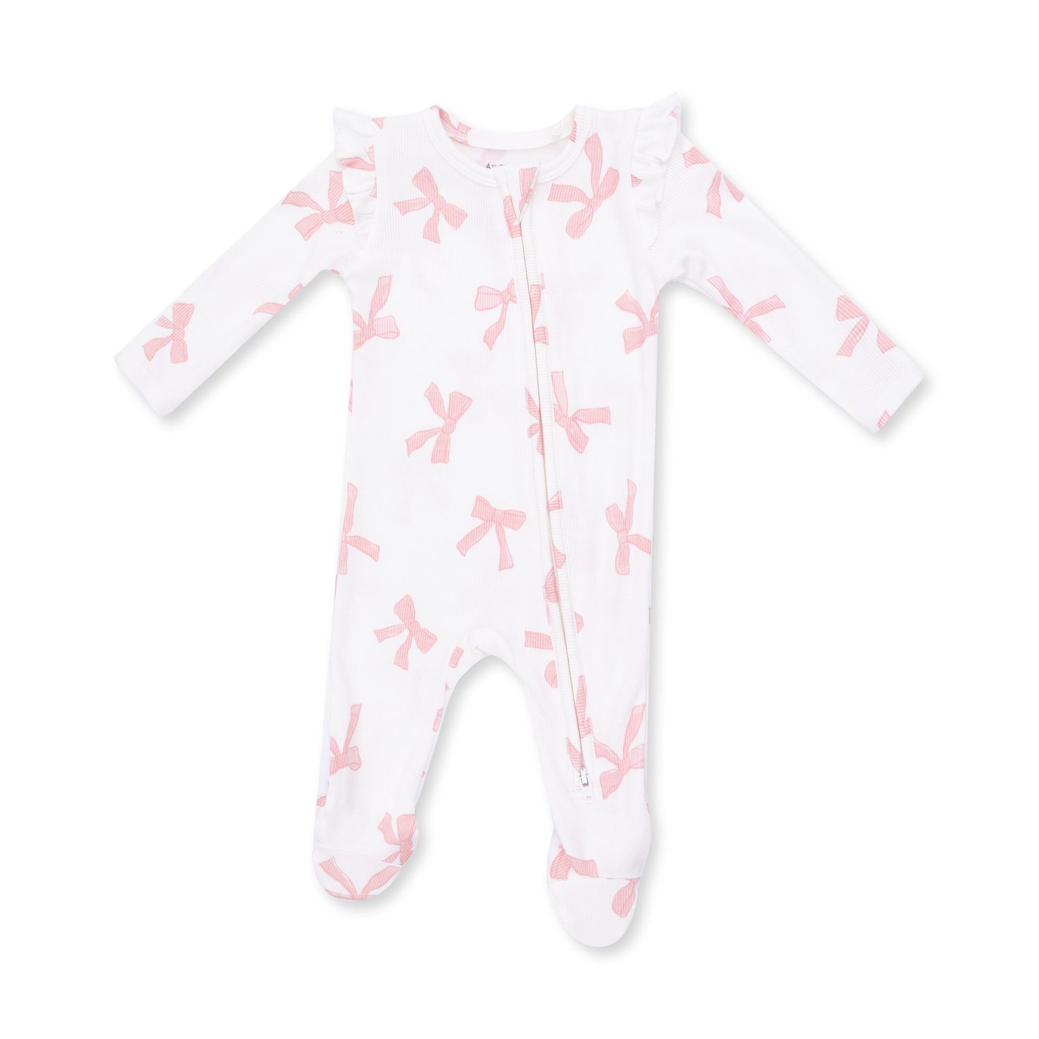 Pretty Bows 2 Way Zipper Footie 