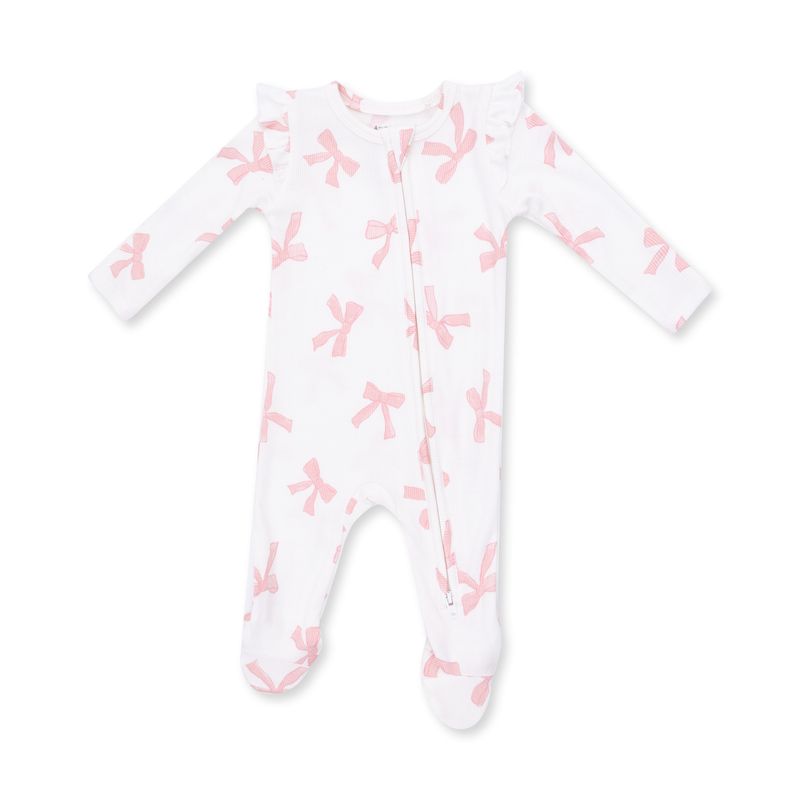 Pretty Bows 2 Way Zipper Footie 
