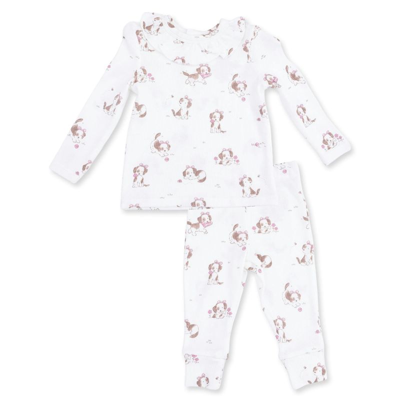 Explorer Puppy Pink - Long Sleeve Ruffle Top and Pant