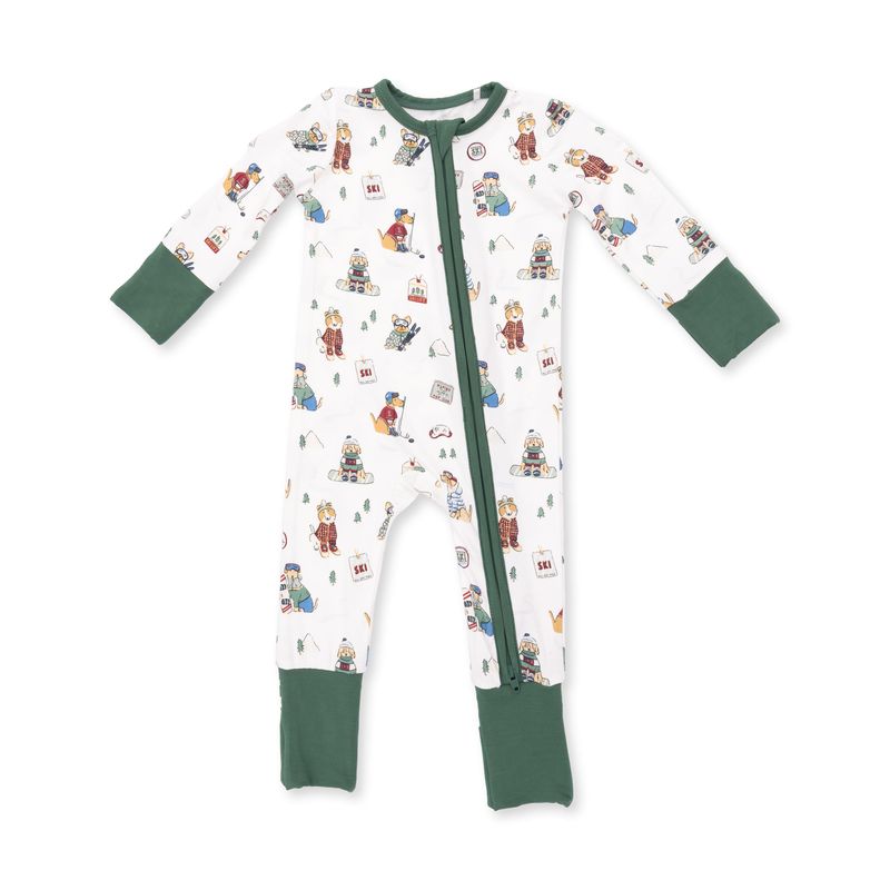 Green Winter Sports Dogs Convertible Romper