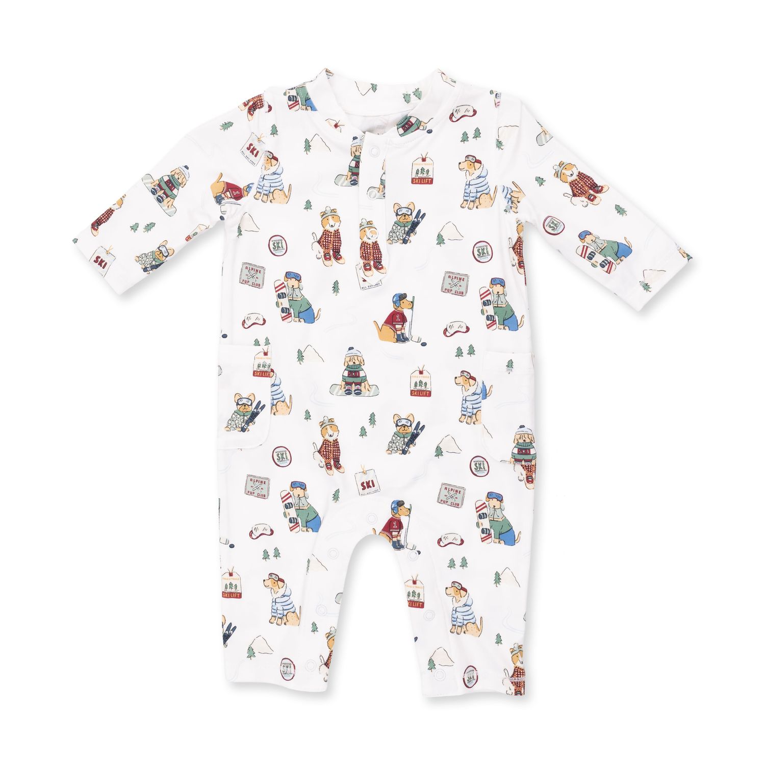 Green Winter Dogs Uni Romper