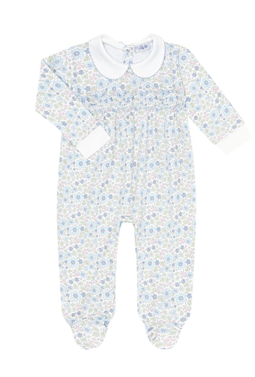Blue Meadow Smocked Footie