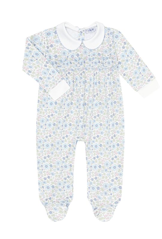 Blue Meadow Smocked Footie