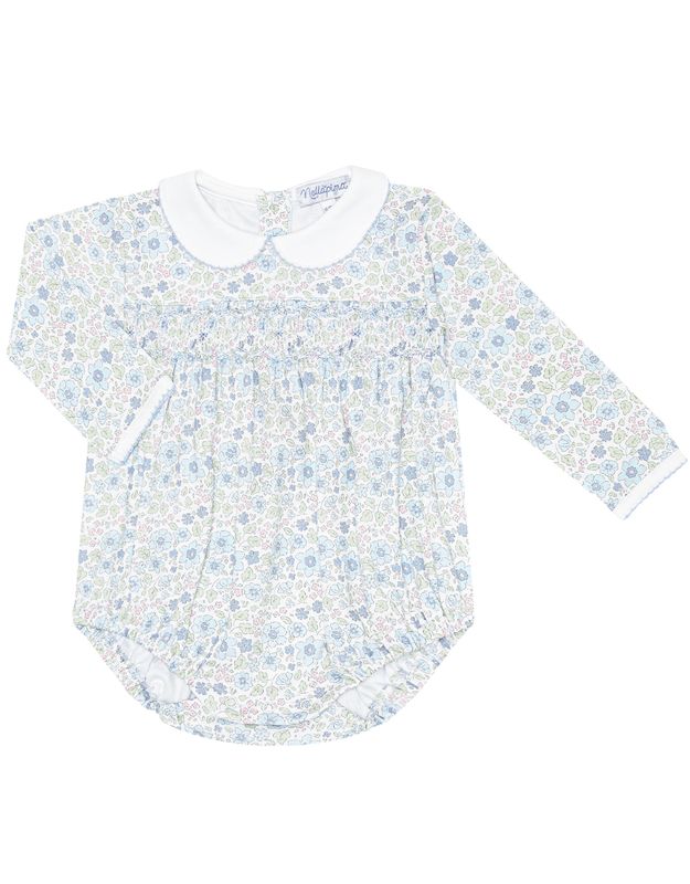 Blue Meadow Smocked Bubble