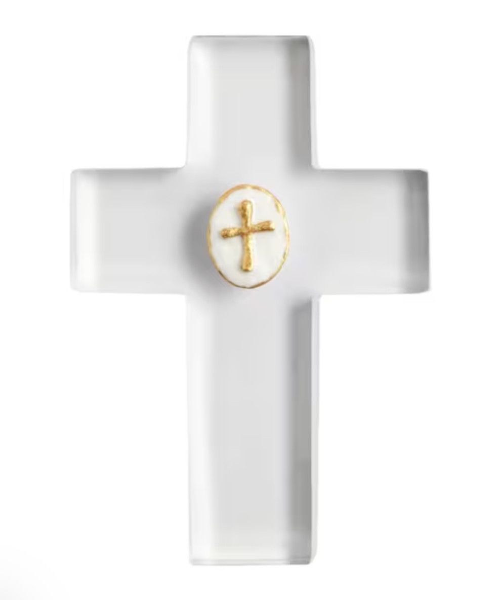 Clear Resin Intaglio Cross Icon Cross