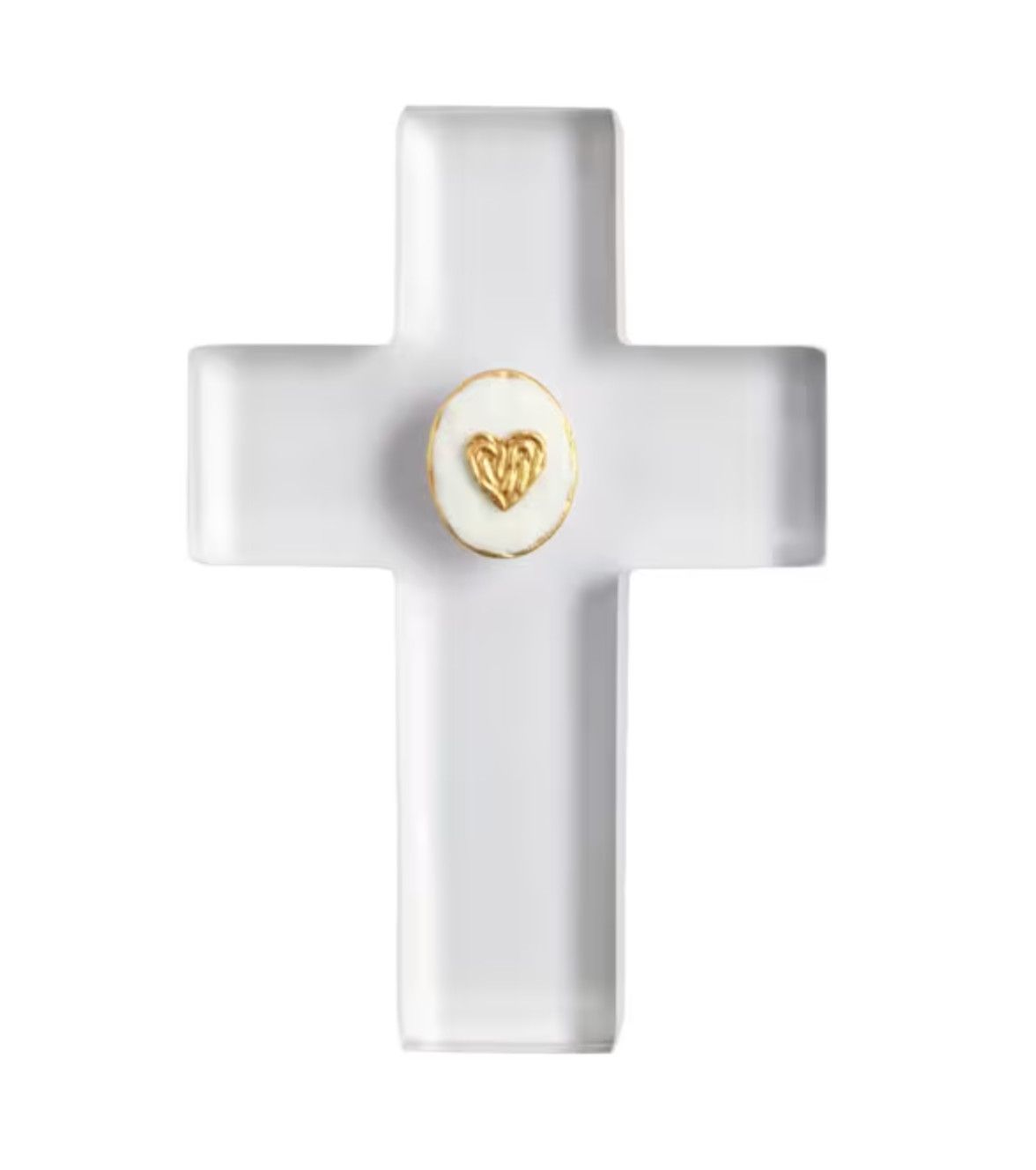 Clear Resin Intaglio Heart Icon Cross