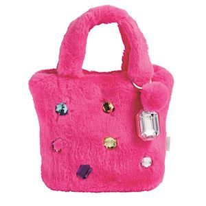Pink Glitzy  Purses With Lip Gloss Keychain