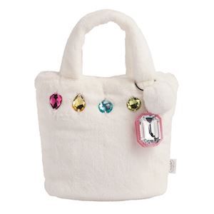 White Glitzy  Purses With Lip Gloss Keychain