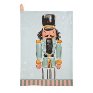 Blue Nutcracker Stripe Hem Towel