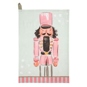 Pink Nutcracker Stripe Hem Towel