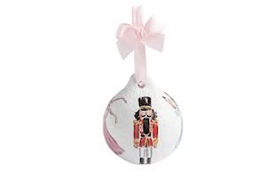 Pink Icons Nutcracker Paper Mache Ornament