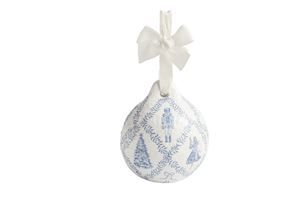 Lattice Pattern Nutcracker Paper Mache Ornament