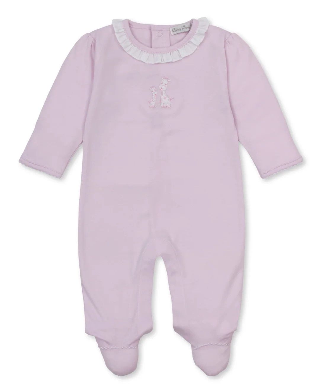 KK Footie Pink Giraffe Laughs Footie w/ Ruffle Collar