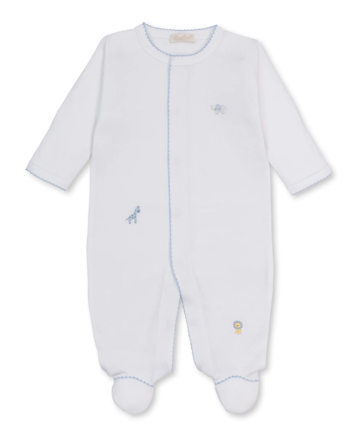 KK Jungle Party Footie w/ Hand Emb. - Lt Blue