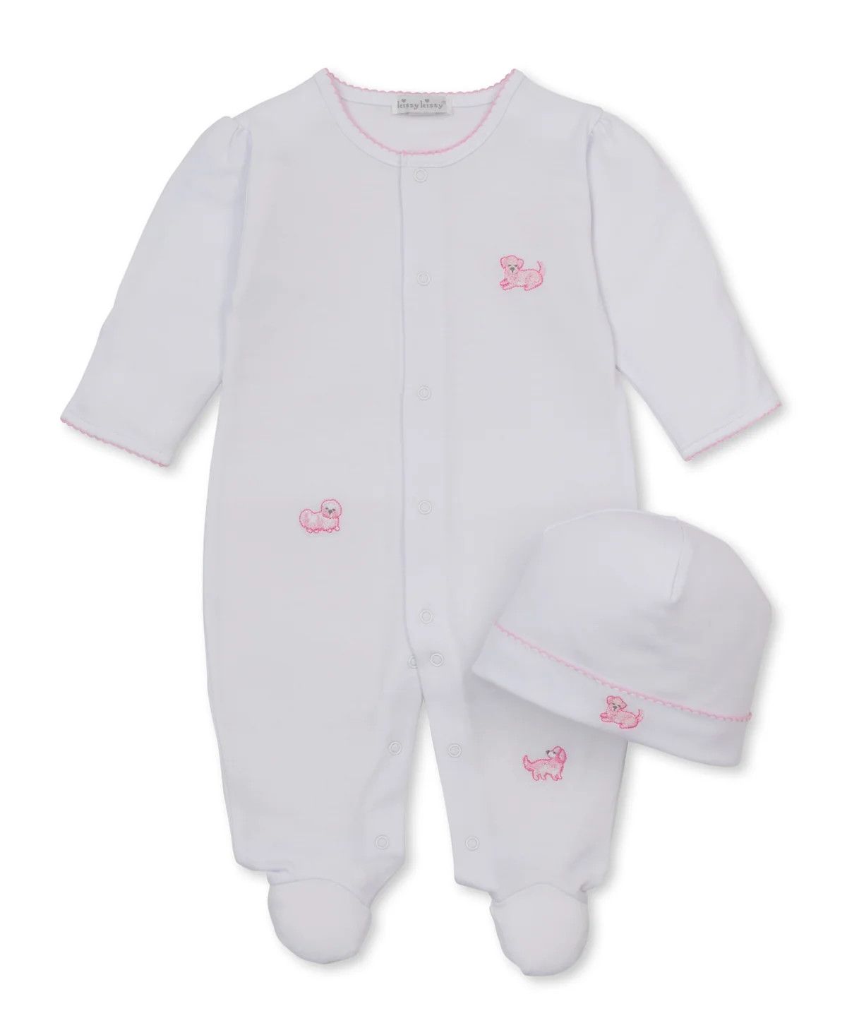 KK Pink Puppy Paws Footie w/ Hat Set