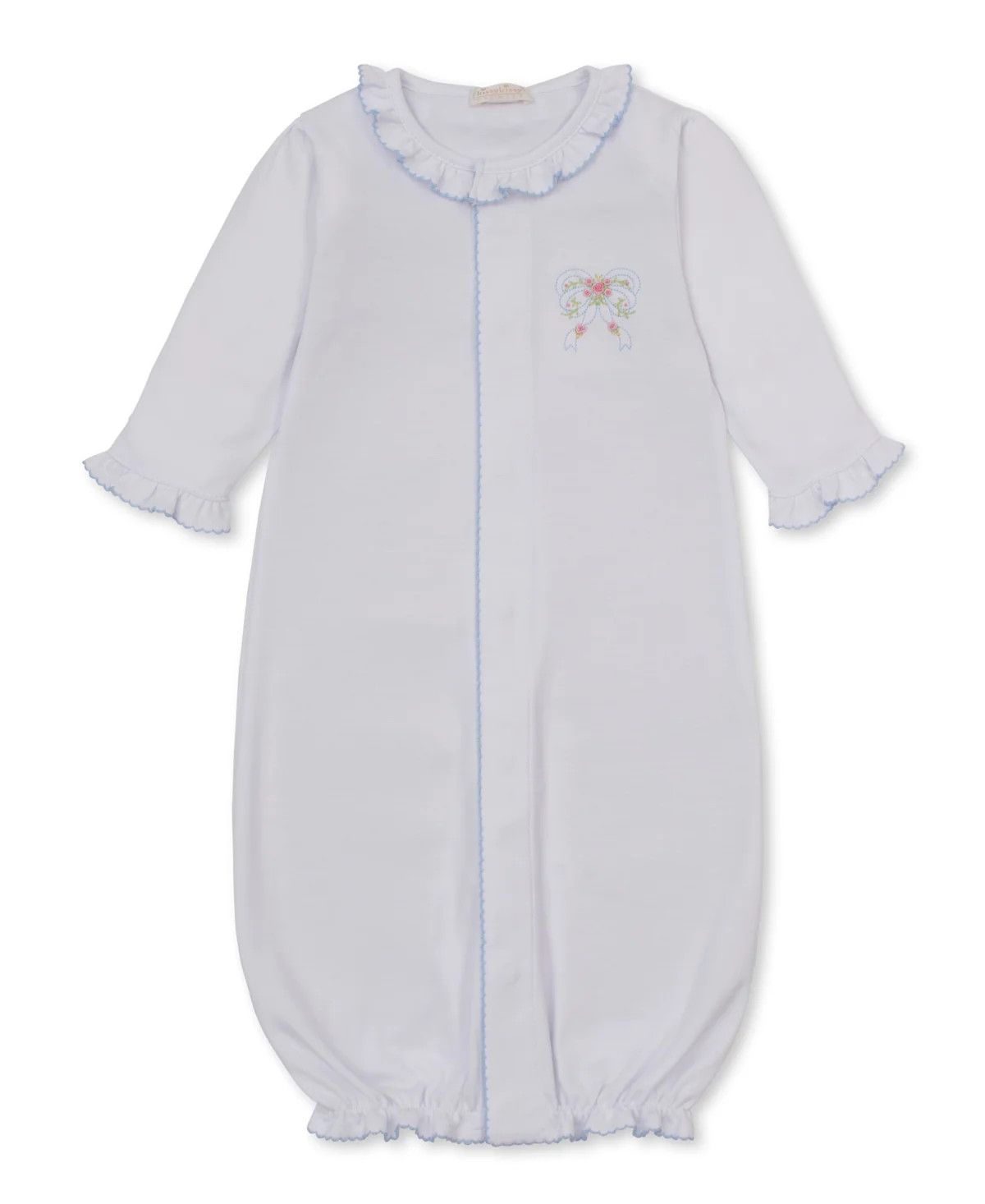 KK Lt. Blue Premier Rose Bow Hand Emb Conv. Gown