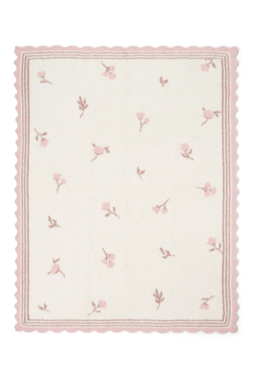 BFD 30" x 40" Heirloom Floral Blanket - Dusty Rose