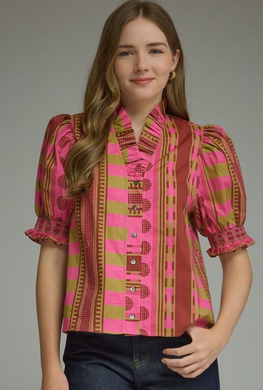 Plum Geometric Top