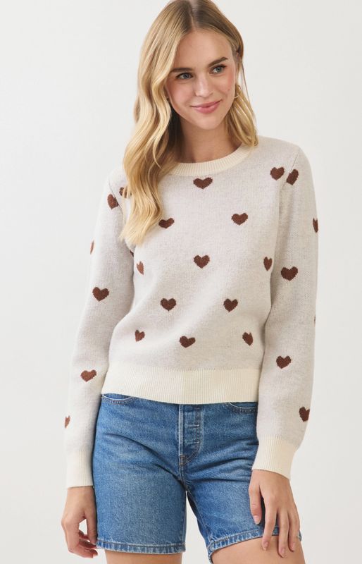 Sweater with Brown Hearts