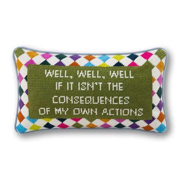 Well Well Well Needlepoint  Pillow