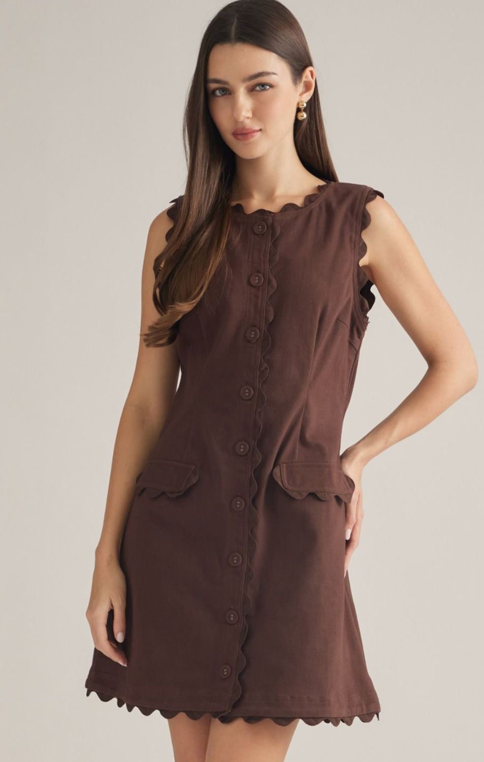 Semi Sweet Scallop Mini Dress