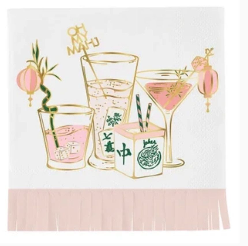 Cocktail Napkin Fringe-Mahjong