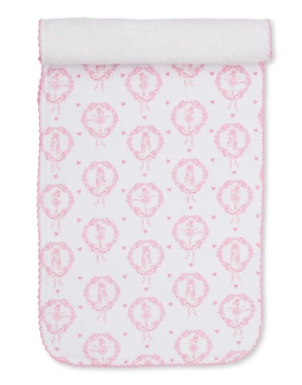 KK Petite Pirouettes Pink Burp Cloth