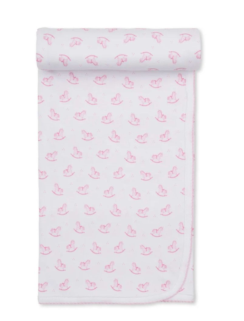 KK Gingham Rockers Pink Blanket