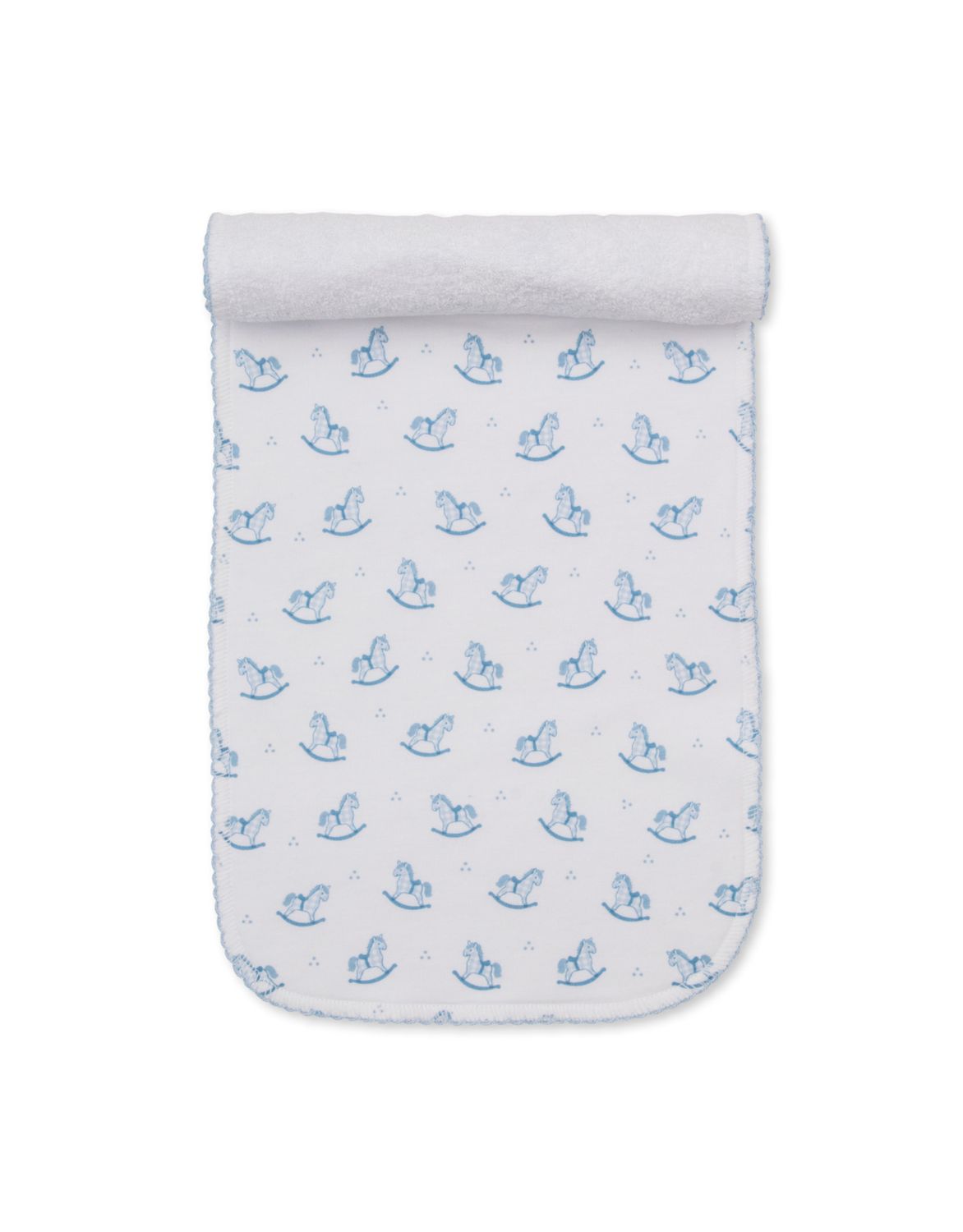 KK Gingham Rockers Burp Cloth - Light Blue