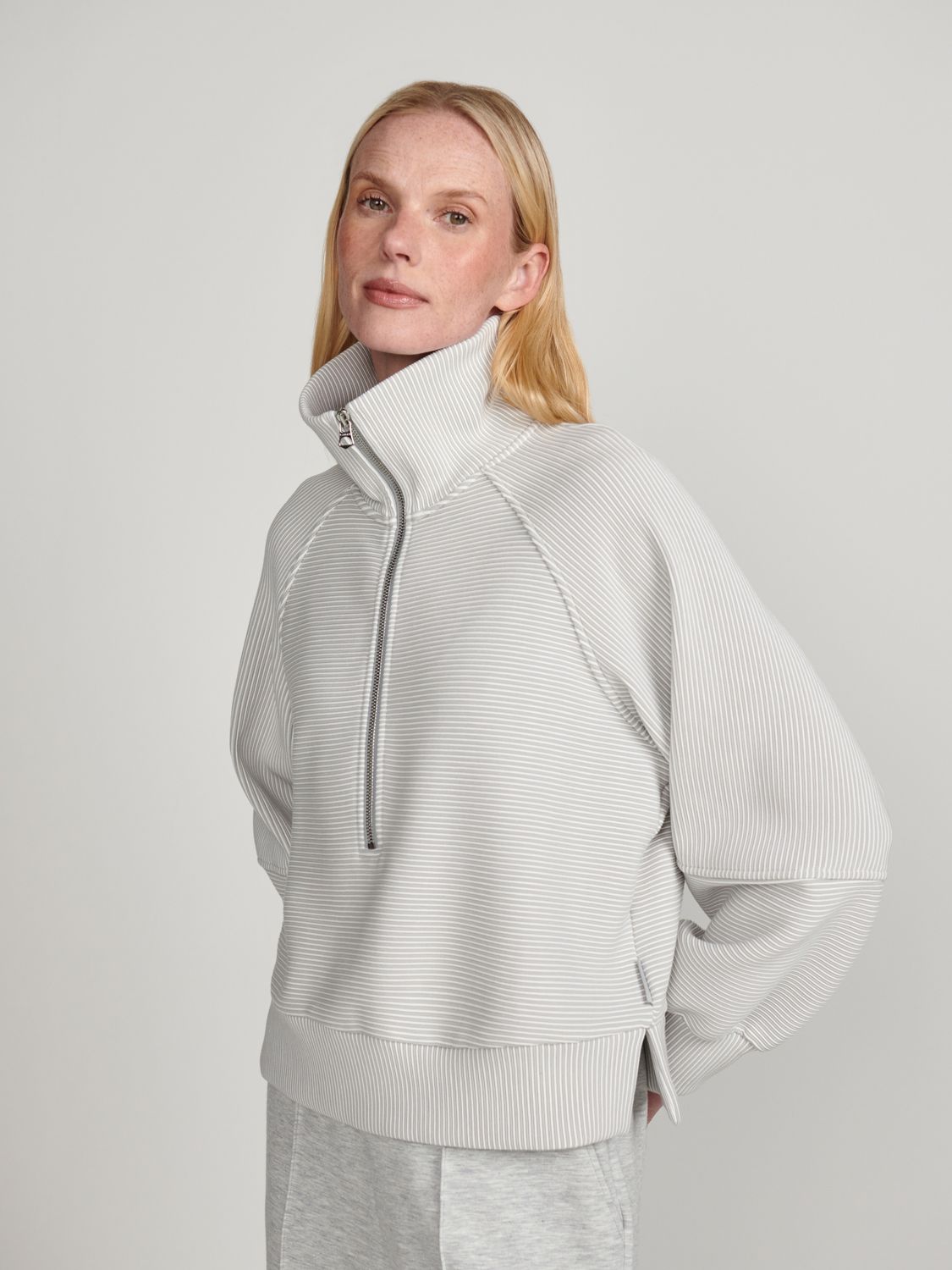 Milano Half Zip Sweat 2.0 - Mirage Grey / Snow White