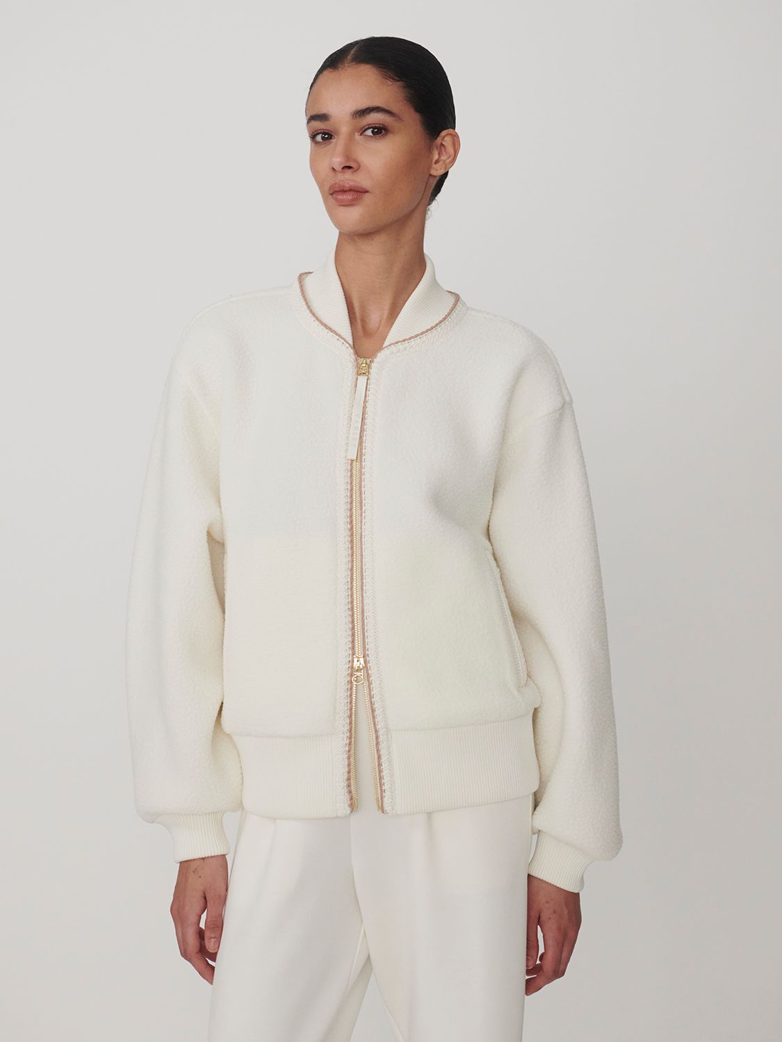 Klaudia Fleece Jacket- Egret