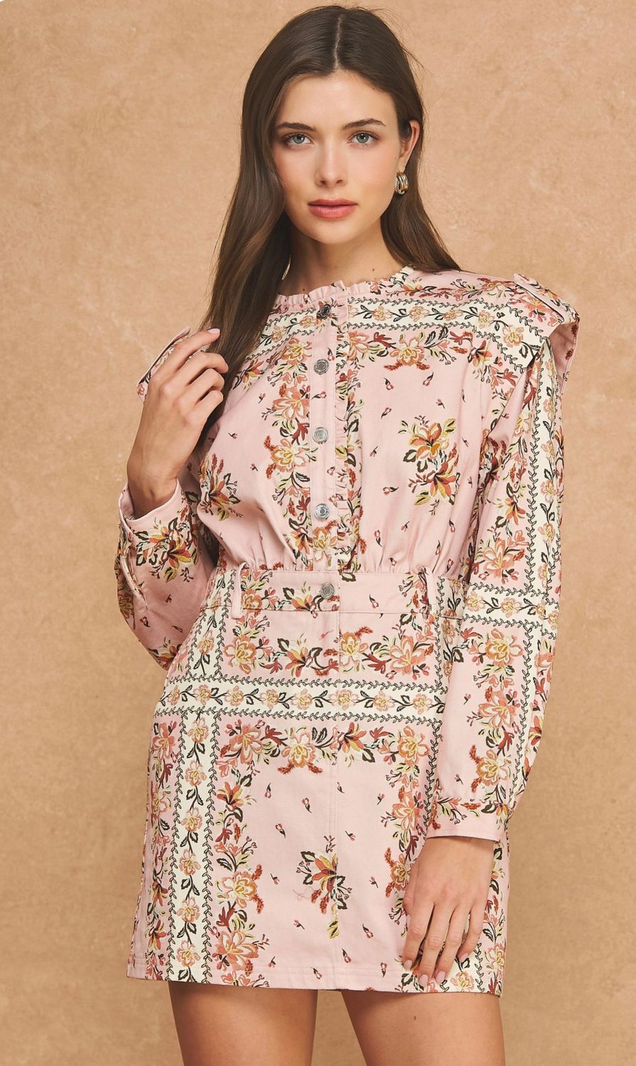 Hankerchief Twill Mini Dress