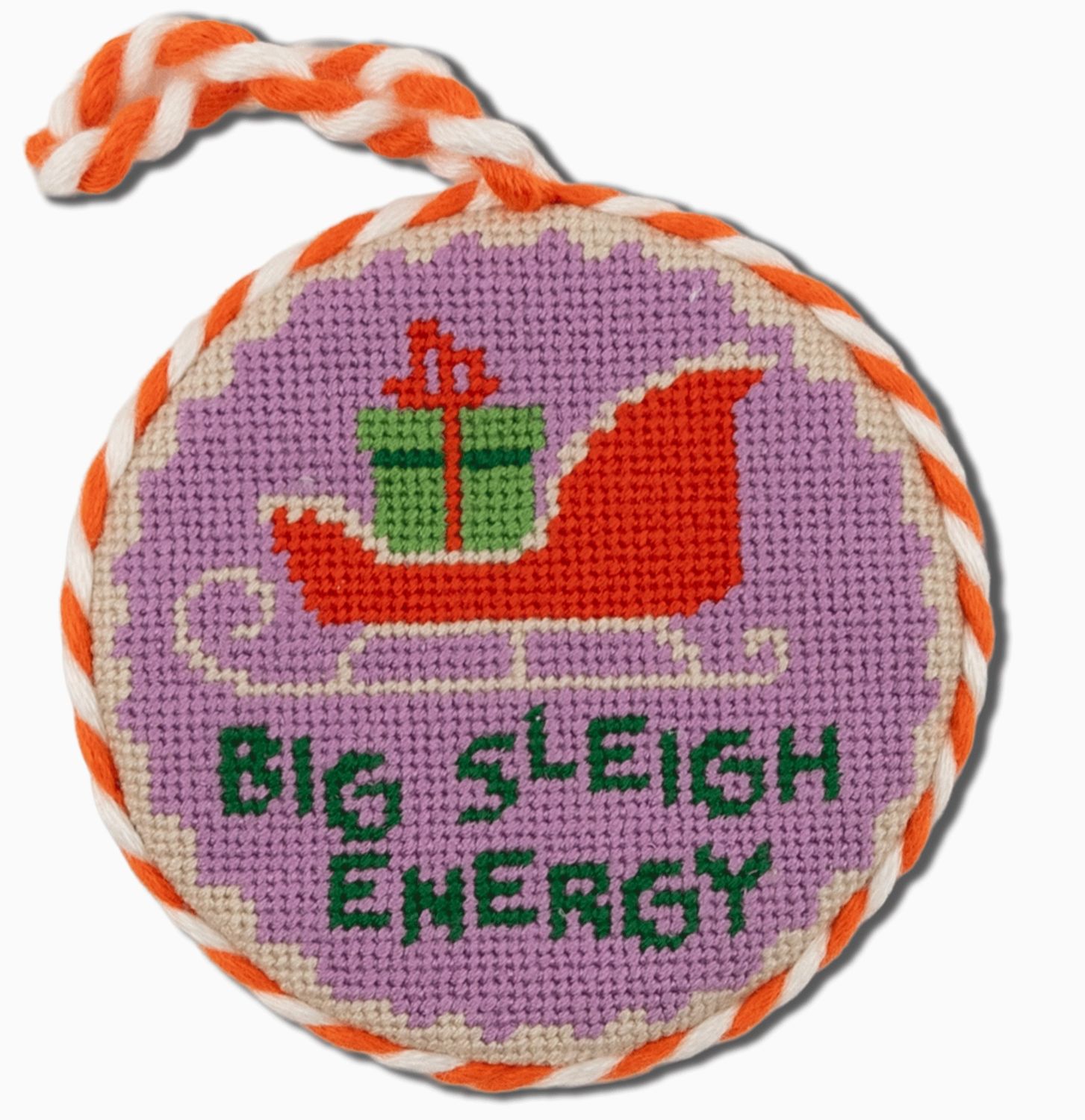 Big Sleigh Energy Needlepoint Ornament