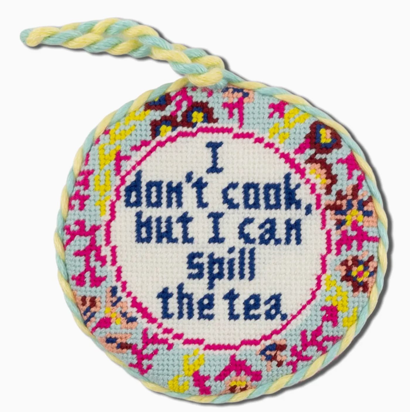 Spill The Tea Needlepoint Ornament