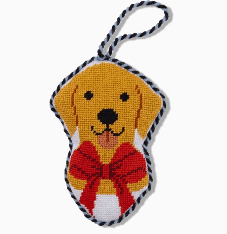 Golden Retriever Needlepoint Ornament